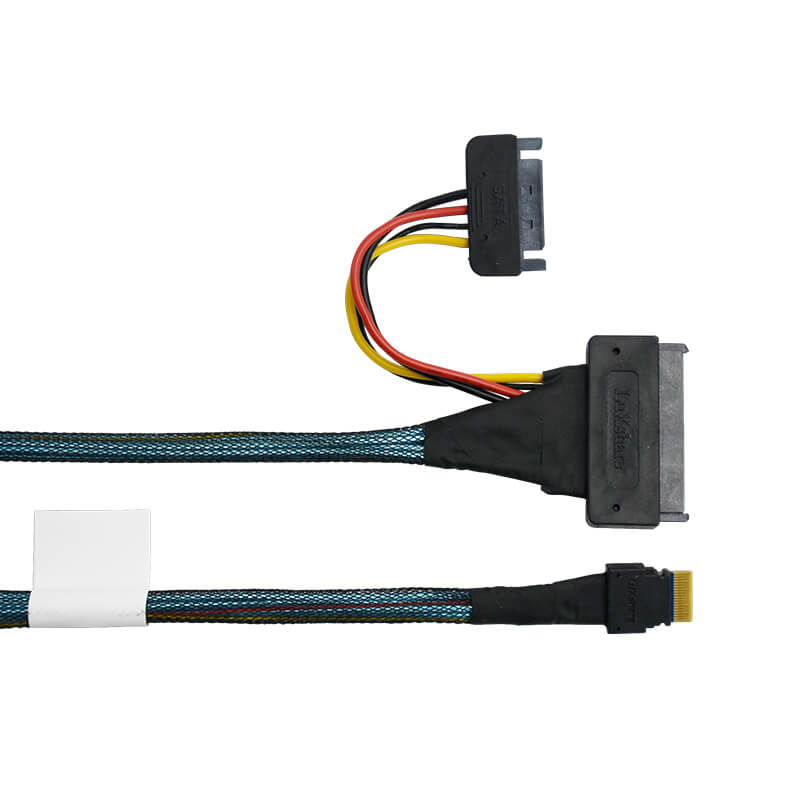 PCIe 4.0 SlimSAS 4i (SFF-8654) auf U.2 SFF-8639 Kabel 70 cm
