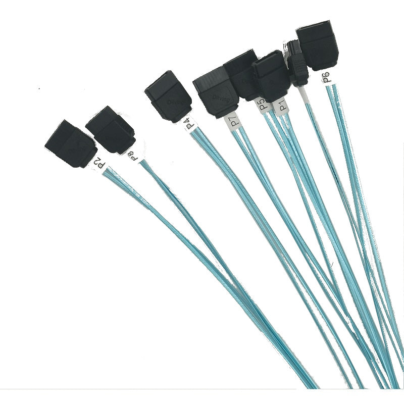 MCIO X8 74-Pin auf 8 X SATA 7-Pin-Kabel