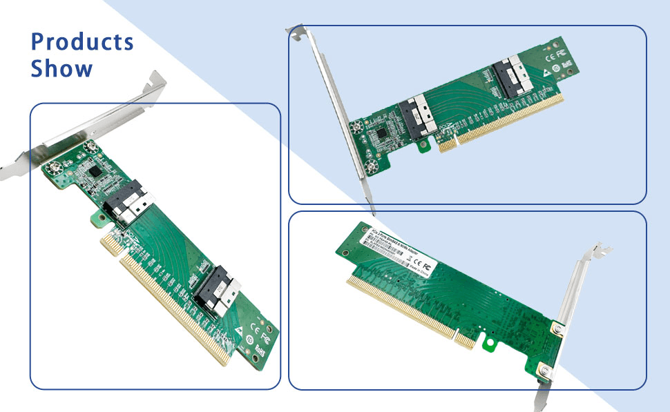 PCI Express 4.0 x16 to Two SlimSAS SFF-8654 8i Slim Adapter-XIC PE4165-4IL
