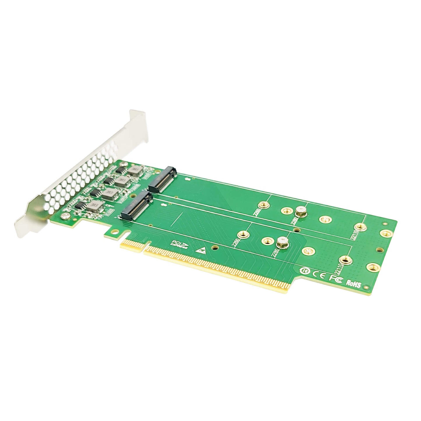 PCIe 5.0 x16 to 4-Port M.2 NVMe SSD Adapter Card – XIC PE5162