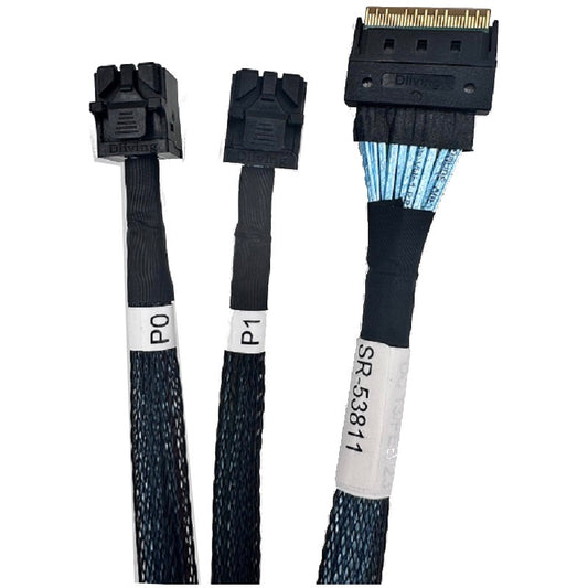 PCIe 4.0 SFF-8654 8i to 2-Port SFF-8643 Cable 80CM