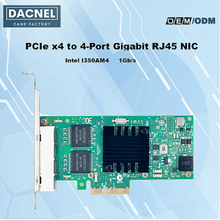 Load image into Gallery viewer, PCIe X4 4-Port Gigabit Network Interface Card (NIC) RJ45 1Gb/s Intel I350AM4
