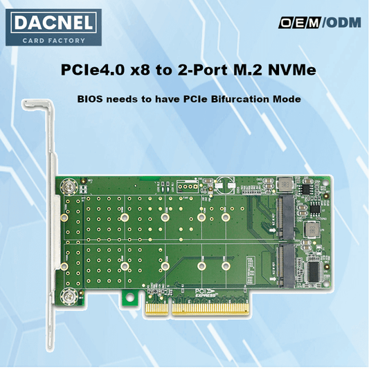 Dual M.2 NVMe PCIe 4.0 x8 Adapter Card- XIC PE382-2I