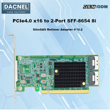 Load image into Gallery viewer, PCI Express 4.0 x16 to Two SlimSAS SFF-8654 8i Retimer Adapter
