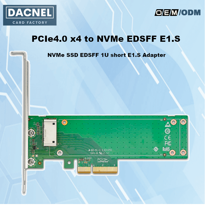 PCIe Gen4 x4 to NVMe EDSFF E1.S 1U Short Adapter-XIC PE34E