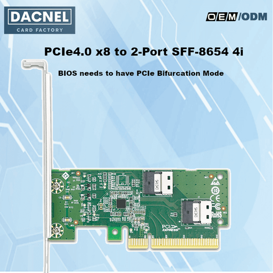 PCIe 4.0 x8 to 2x SlimSAS SFF-8654 4i Expansion Adapter-XIC PE485-2I