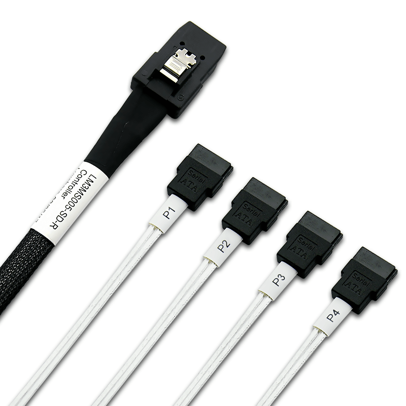 MiniSAS SFF-8087 auf 4-Port SATA-Kabel, 80 cm Länge, 6 Gb/s