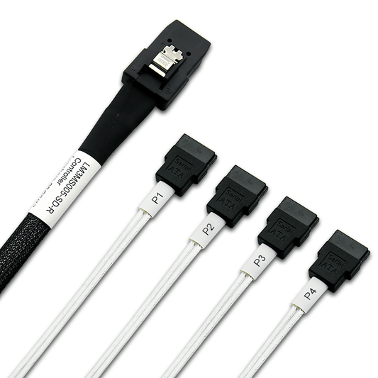 MiniSAS SFF-8087 auf 4-Port SATA-Kabel, 80 cm Länge, 6 Gb/s