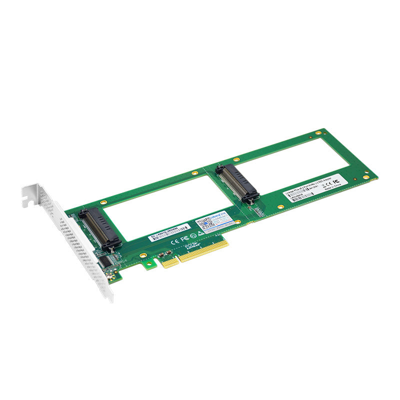 PCIe4.0 to Dual SFF-8639 U.2 NVMe SSD Adapter - XIC PE389