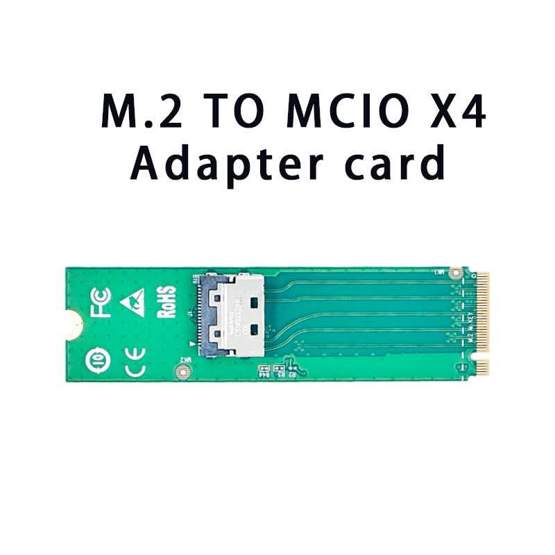PCIe 5.0 x4 M.2 M Key to MCIO 4i 1*NVMe SSD Adapter Card