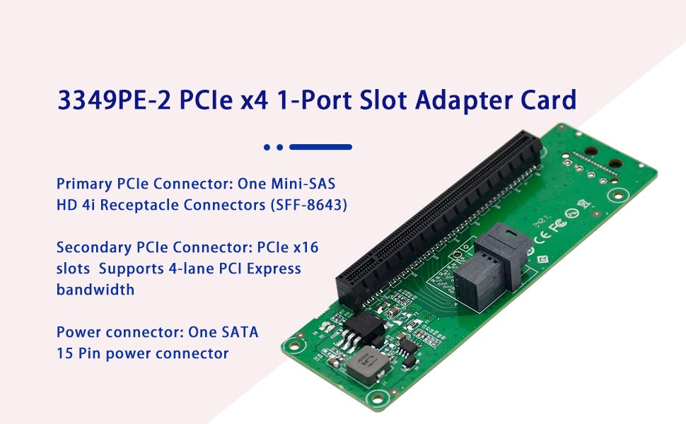 1 Port SFF-8643 to PCIe3.0 x16 Slot Adapter-XIC 334PE
