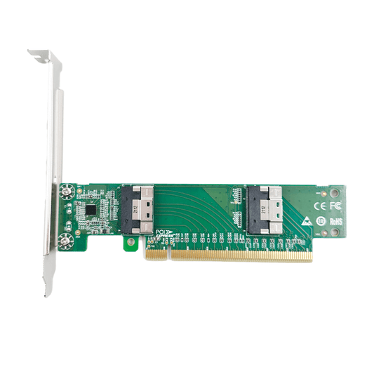 PCI Express 4.0 x16 to Two SlimSAS SFF-8654 8i Slim Adapter-XIC PE4165-4IL