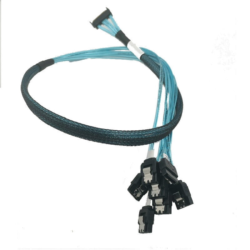 MCIO X8 74-Pin auf 8 X SATA 7-Pin-Kabel