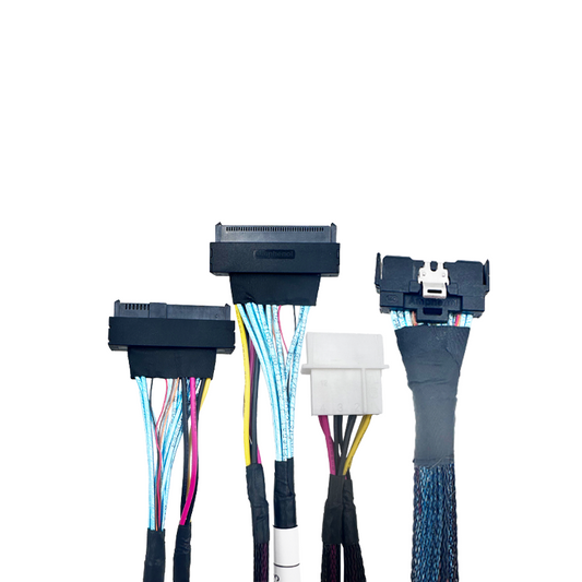 PCIe 5.0 MCIO 8i to 2-Port U.2 SFF-8639 Cable 70CM