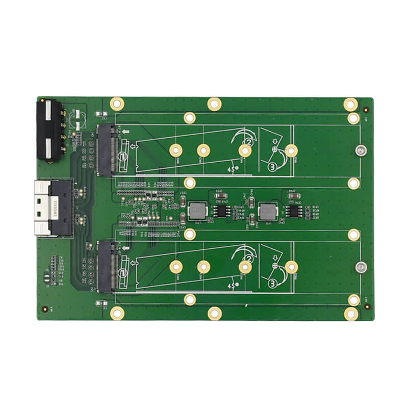 SFF-8654 to 2 Port M.2 NVMe Adapter Card - XIC 5482