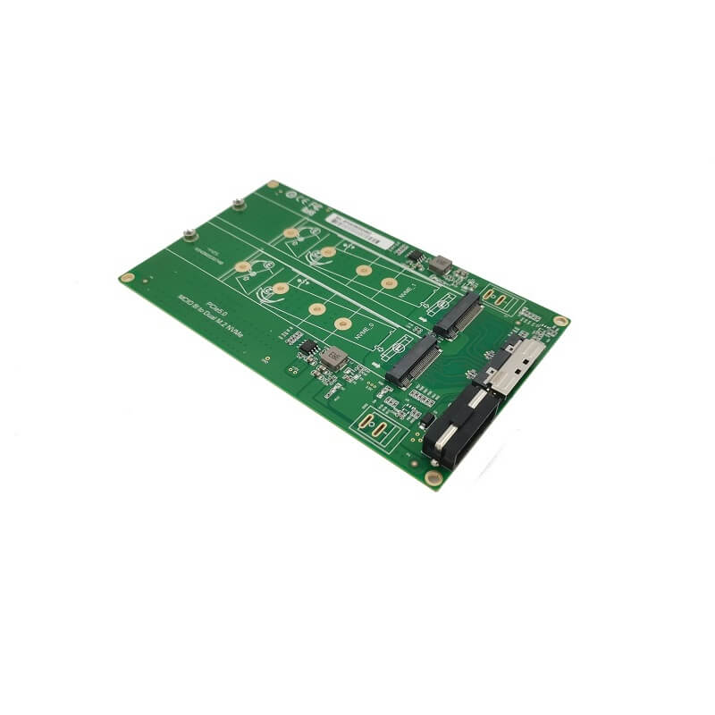 MCIO 8I to 2 M.2 Gen5 NVMe SSD Adapter-XIC 0582