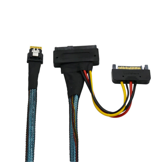 PCIe 4.0 SlimSAS 4i (SFF-8654) to U.2 SFF-8639 Cable 70CM