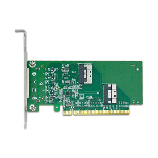 PCI Express 4.0 x16 to Two SlimSAS SFF-8654 8i Adapter-XIC PE4165-4I