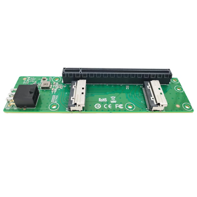 2-Port-MCIO-auf-PCIe-5.0-x16-Steckplatzadapter