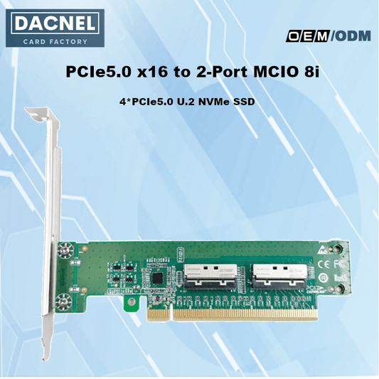 PCIe 5.0 x16 to 2-Port MCIO 8i Slim Adapter- XIC PE5160-4IL