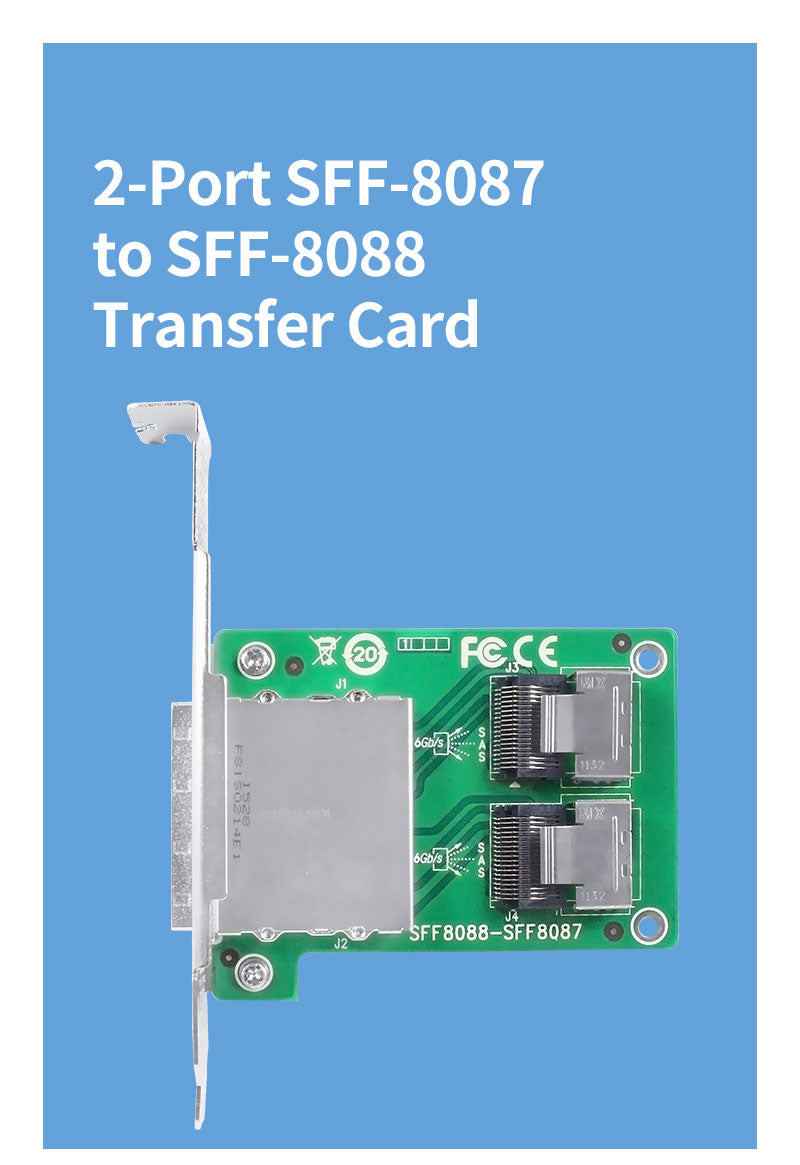 Dual Mini SAS SFF-8088 to SFF-8087 Mini SAS Adapter-XIC 7722