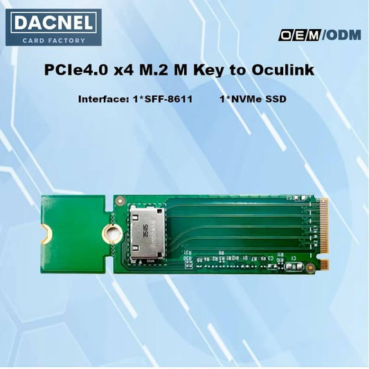 PCIe 4.0 x4 M.2 M Key to Oculink 1*SFF-8611 NVMe Adapter Card-XIC 24OL