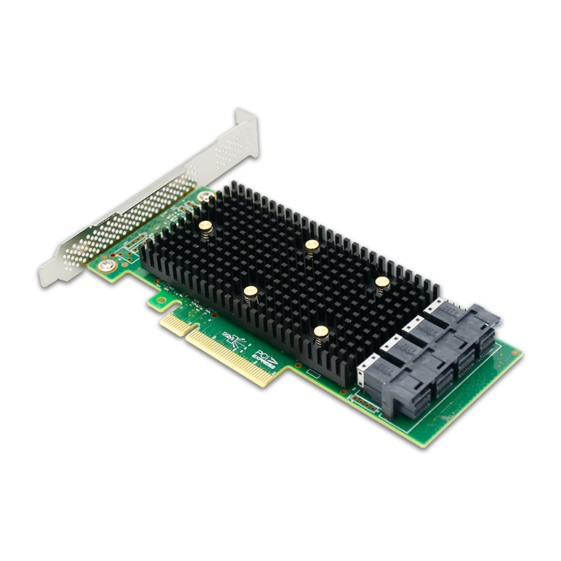 PCIe 3.1 x8 to 16 Port SAS/SATA/NVMe HBA Expansion Card - HBA SAS3416-16I