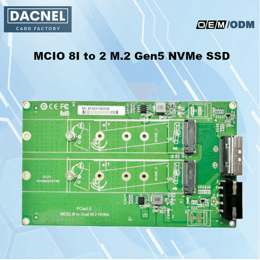 MCIO 8I to 2 M.2 Gen5 NVMe SSD Adapter-XIC 0582
