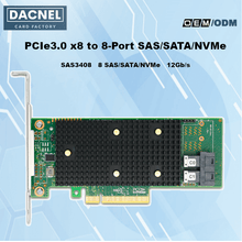 Lade das Bild in den Galerie-Viewer, PCIe 3.1 x8 to 8 Port SAS/SATA/NVMe HBA Expansion Card - HBA SAS3408-8I
