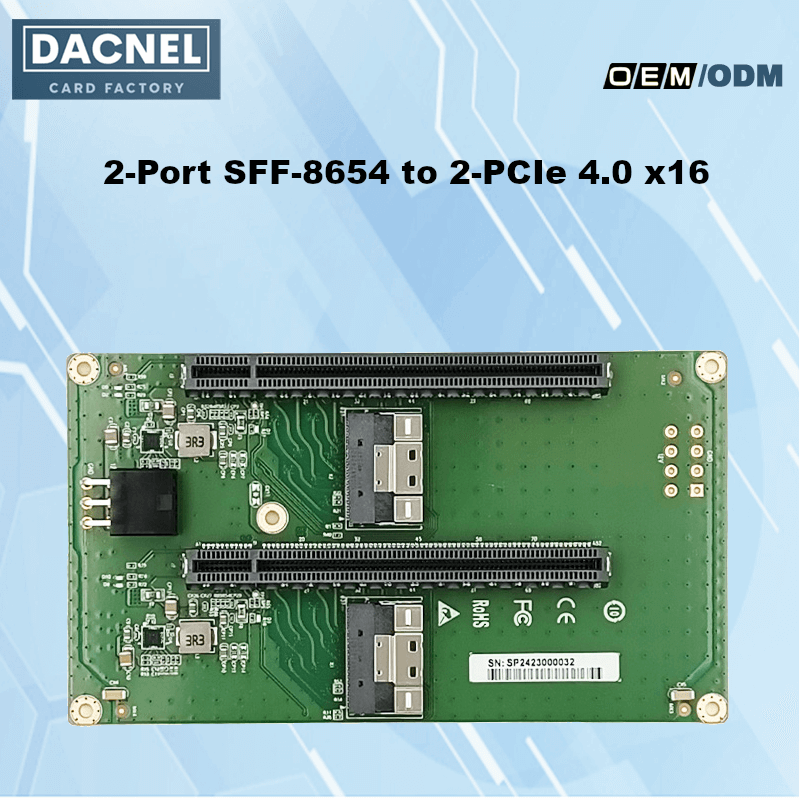 2 Port SFF-8654 to 2 PCIe 4.0 x16 Slot Adapter - XIC 548PE2