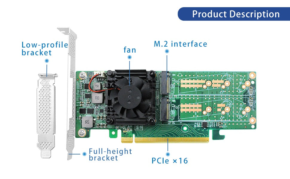 PCI Express x16 to Quad M.2 NVMe SSD Switch Adapter-STC 3162-4IL