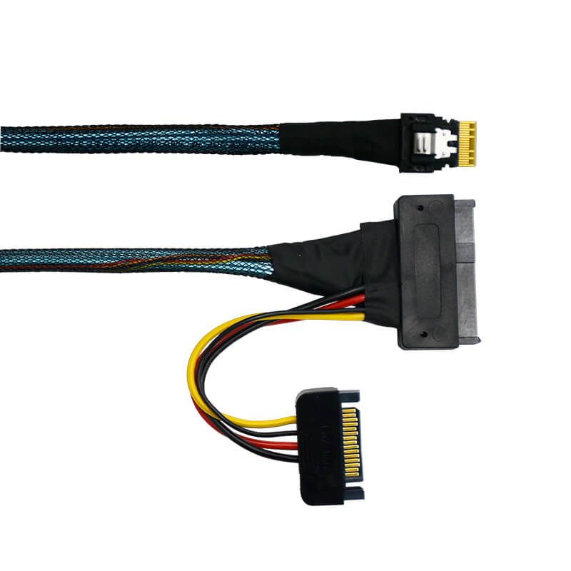 PCIe 4.0 SlimSAS 4i (SFF-8654) auf U.2 SFF-8639 Kabel 70 cm