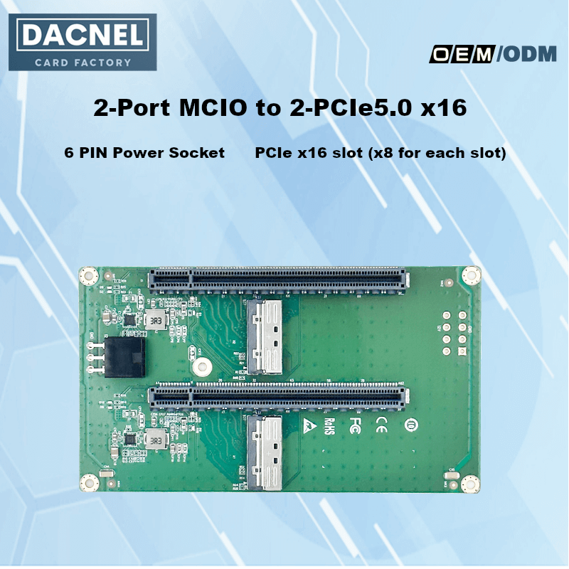 2 Port MCIO to 2 PCIe5.0 x16 Slot Adapter - XIC 0548PE2