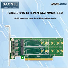 Load image into Gallery viewer, PCIe 4.0 x16 to 4-Port M.2 NVMe SSD Adapter- Low Profile
