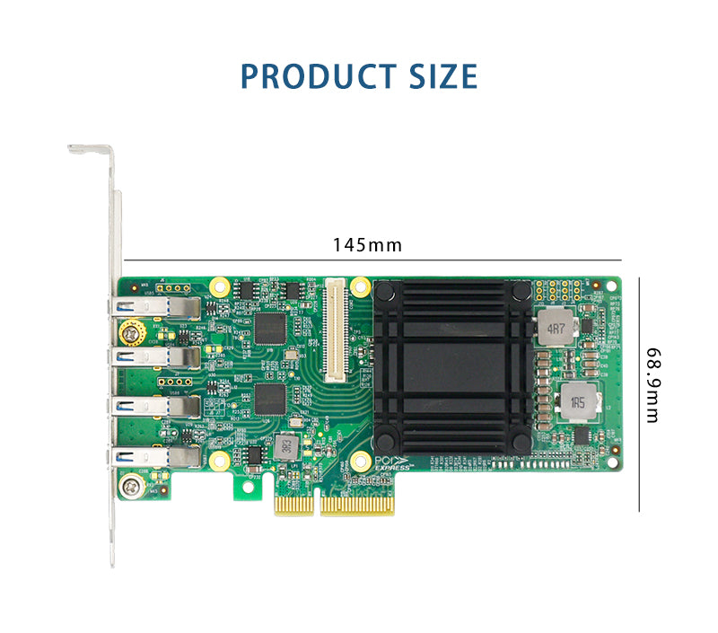 PCIe 3.0 x4 auf 4-Port USB3.1 Typ-A ASMedia 3142 10 Gb/s