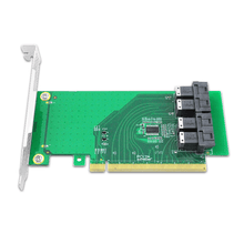 Cargar imagen en el visor de la galería, 4 Port PCIe 3.0 x16 to U.2 NVMe SFF-8643 Adapter Card-XIC PE3163
