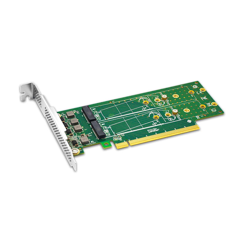 PCIe 4.0 x16 to 4-Port M.2 NVMe SSD Adapter- Low Profile-XIC PE3162-4IL
