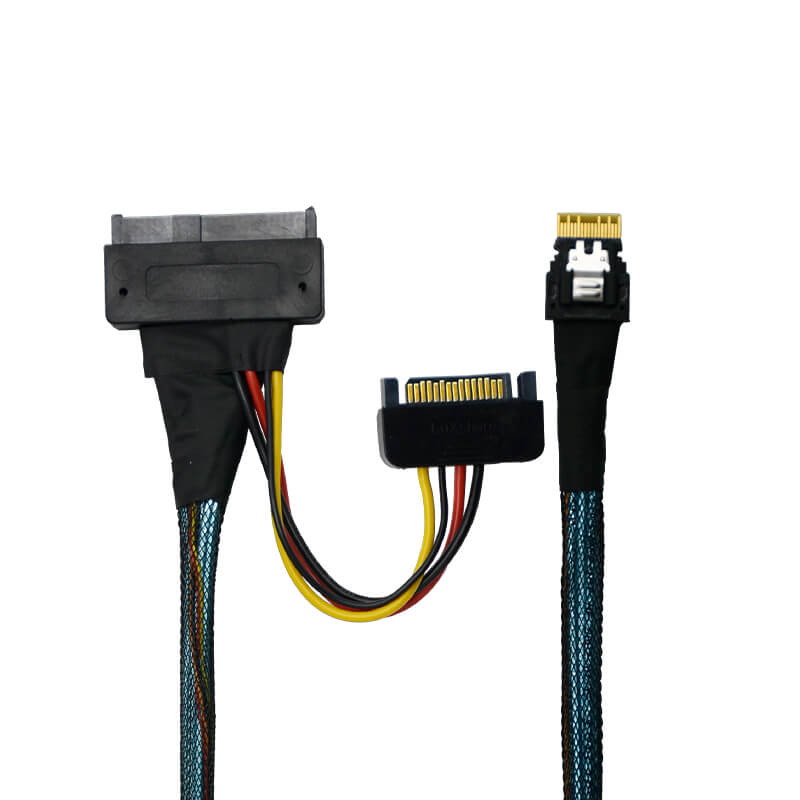 PCIe 4.0 SlimSAS 4i (SFF-8654) auf U.2 SFF-8639 Kabel 70 cm