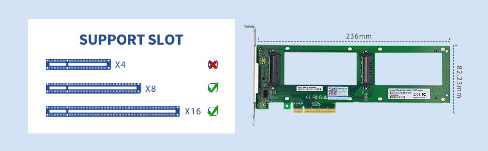 PCIe4.0 to Dual SFF-8639 U.2 NVMe SSD Adapter - XIC PE389