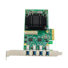 Cargar imagen en el visor de la galería, PCIe 3.0 x4 to 4-Port USB3.1 Type-A ASMedia 3142 10Gb/s-USB3144A-L
