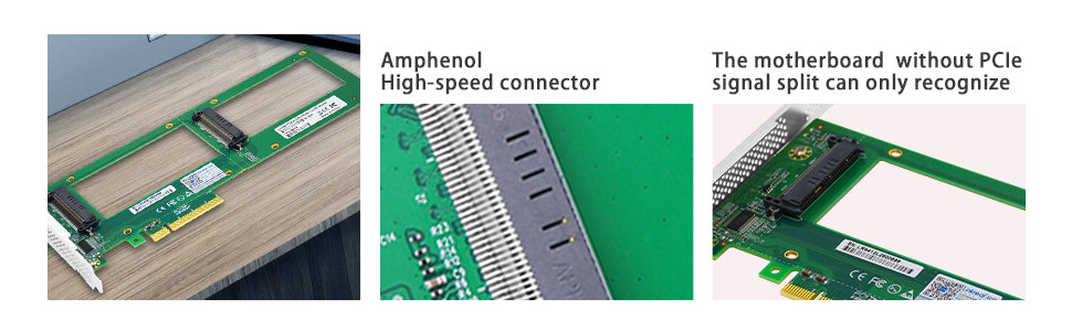 PCIe4.0 to Dual SFF-8639 U.2 NVMe SSD Adapter - XIC PE389