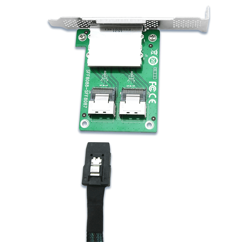 Dual Mini SAS SFF-8088 to SFF-8087 Mini SAS Adapter-XIC 7722