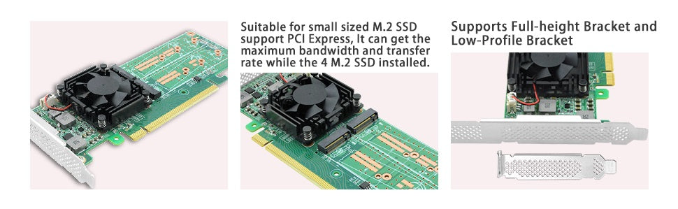 PCI Express x16 to Quad M.2 NVMe SSD Switch Adapter-STC 3162-4IL
