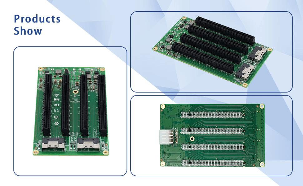 2-Port SFF-8654 auf 4 PCIe4.0 x16-Steckplatzadapter