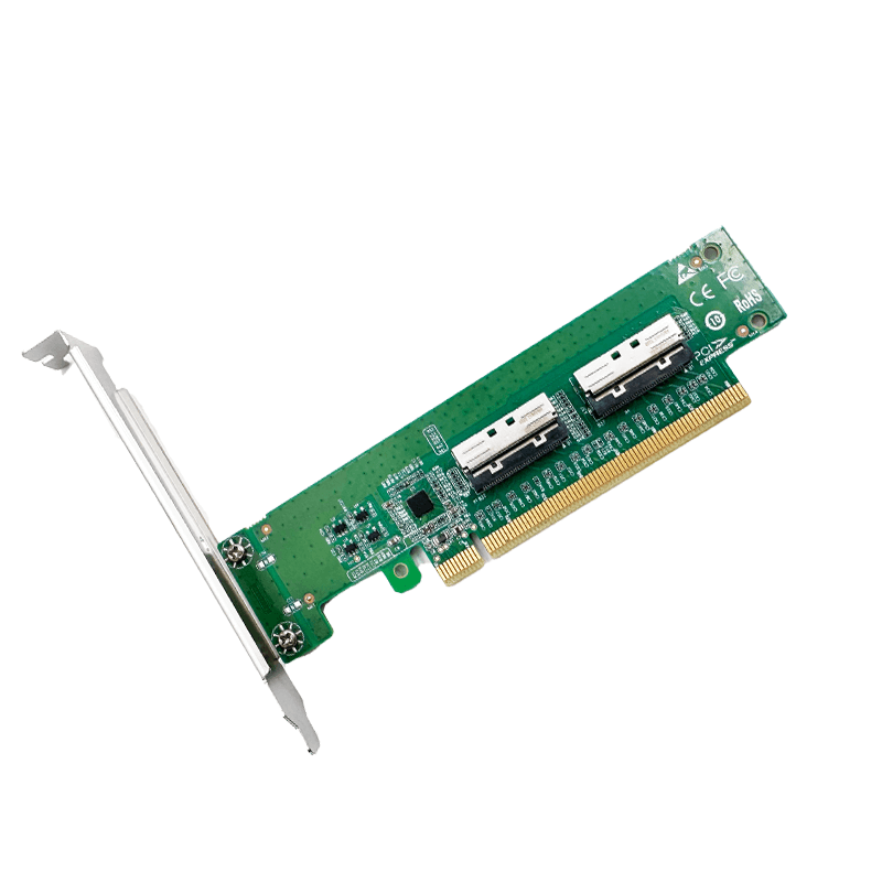 PCIe 5.0 x16 to 2-Port MCIO 8i Slim Adapter- XIC PE5160-4IL