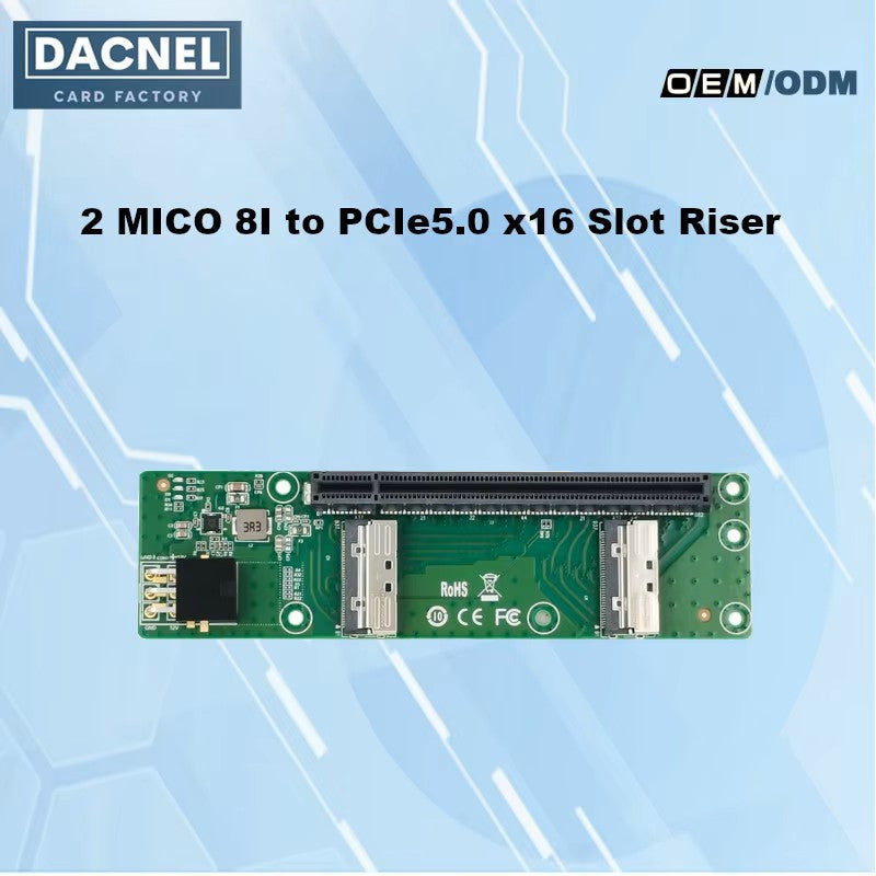 2 Port MCIO to PCIe 5.0 x16 Slot Adapter