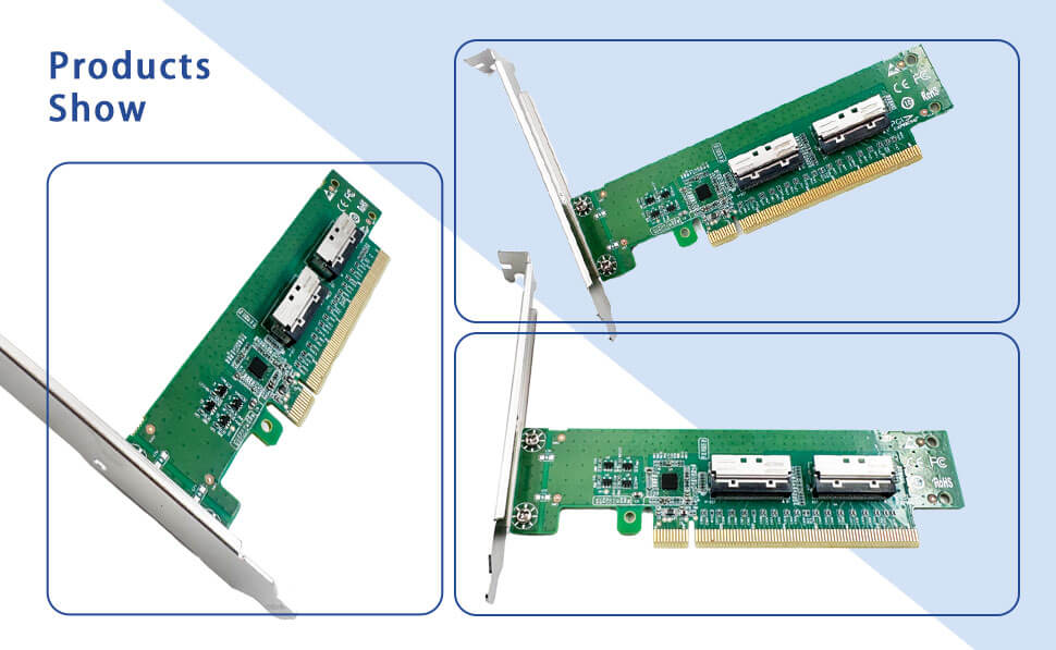 PCIe 5.0 x16 to 2-Port MCIO 8i Slim Adapter- XIC PE5160-4IL