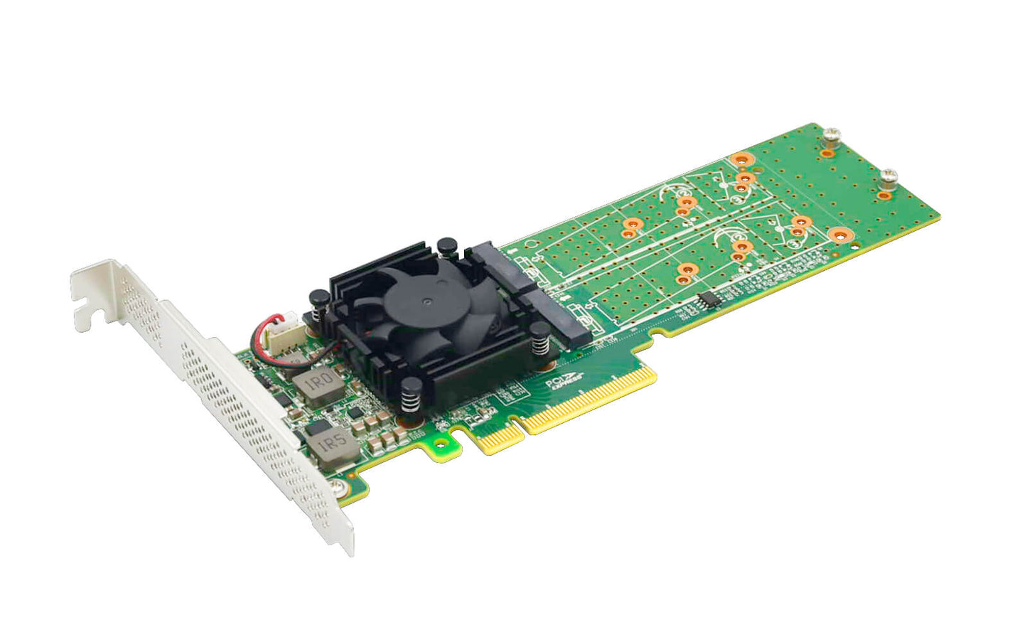 PCI Express x 8 to Dual M.2 NVMe SSD Switch Adapter-STC PE382-2IL