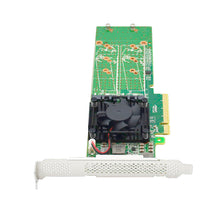 Lade das Bild in den Galerie-Viewer, PCI Express x 8 to Dual M.2 NVMe SSD Switch Adapter-PLX8747
