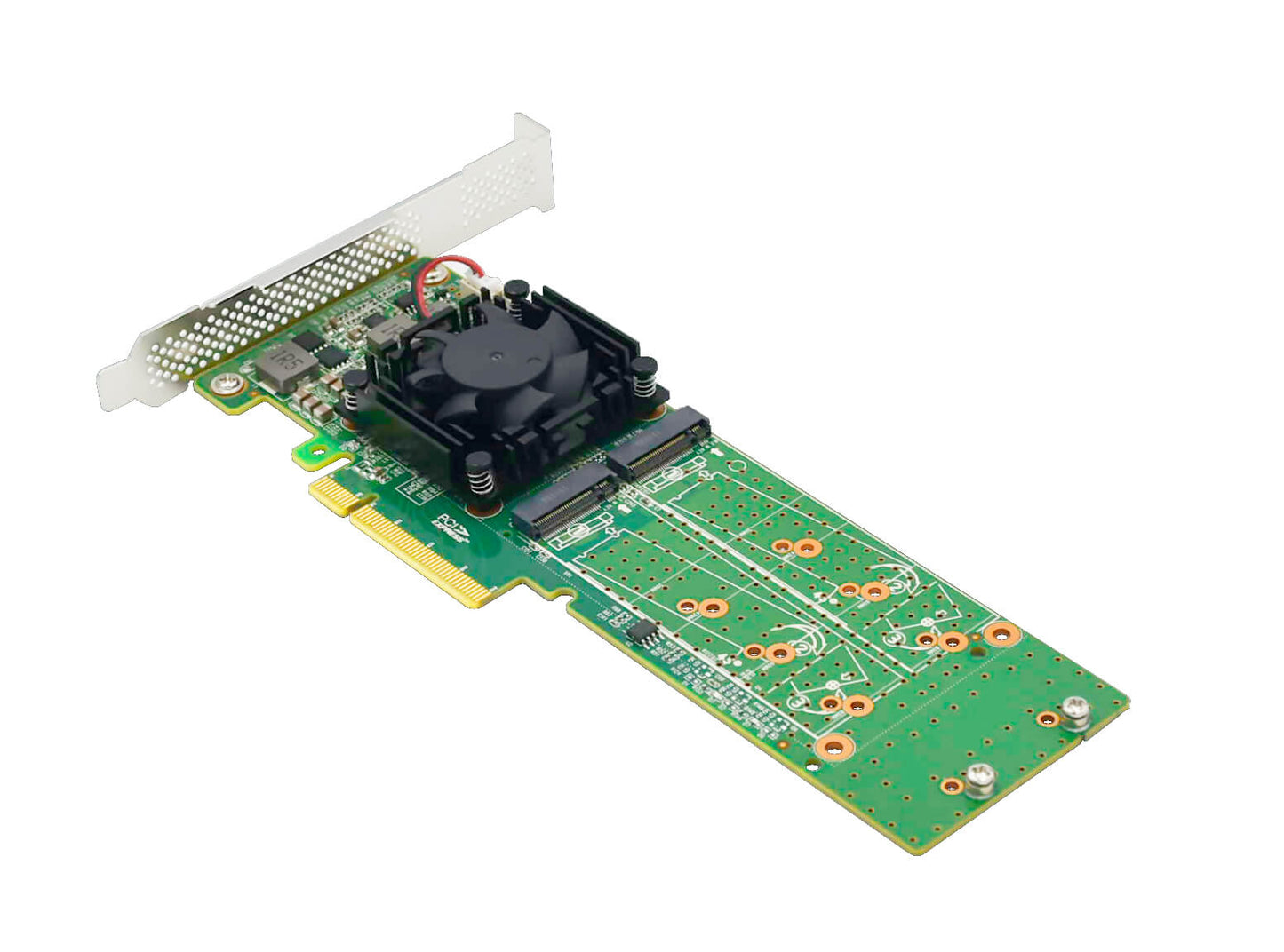 PCI Express x 8 to Dual M.2 NVMe SSD Switch Adapter-STC PE382-2IL